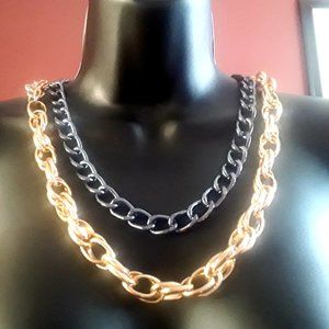 2 pc huge link  chains ( blue and pink). Price for both items.